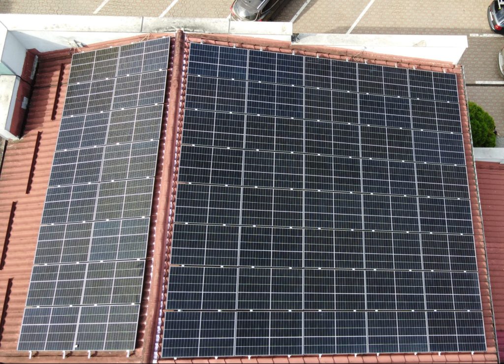 Aerial inspection of a solar PV system